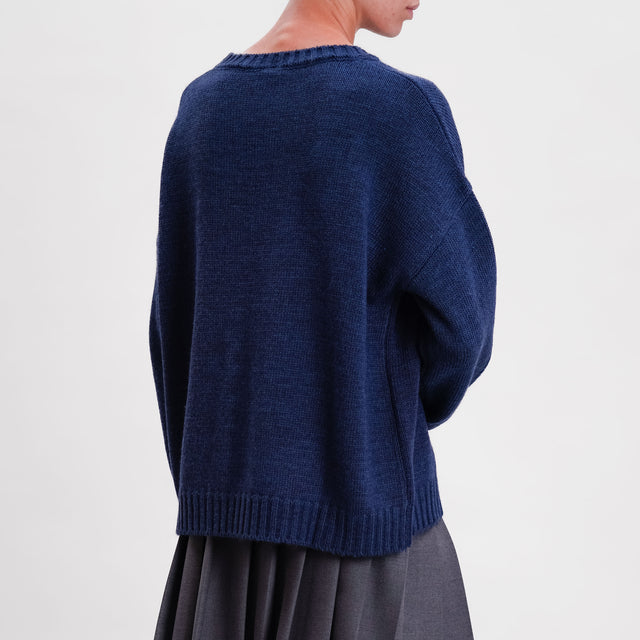 Tensione in-Maglia orsetto misto alpaca - blu