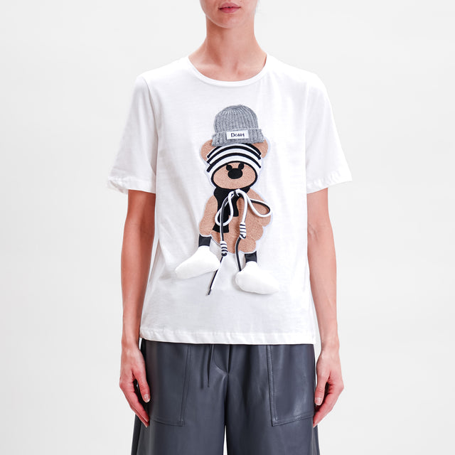 Tensione in-T-shirt con orsetto - bianco