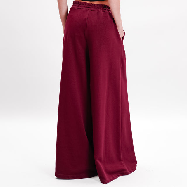 Tensione in-Pantalone in felpa con elastico - Bordeaux