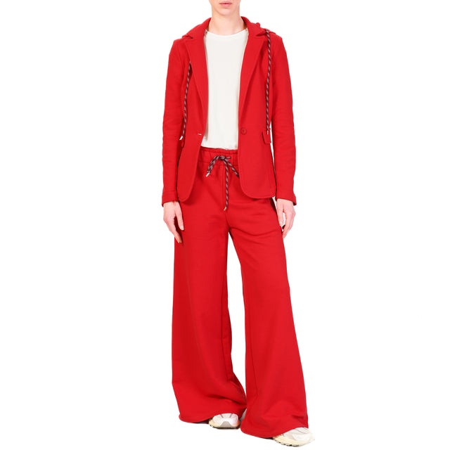 Tensione in-Pantalone in felpa con coulisse - rosso