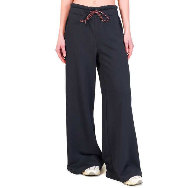 Tensione in-Pantalone in felpa con coulisse - blu