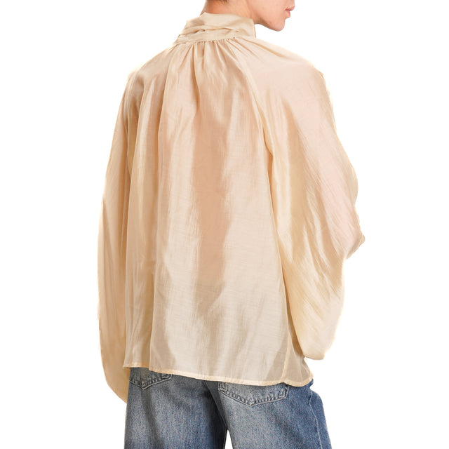 Tension in-Blouse muslin balloon sleeve - sand