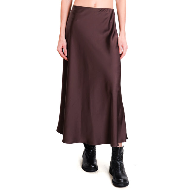 Tension in-Skirt satin elastic waist - ebony