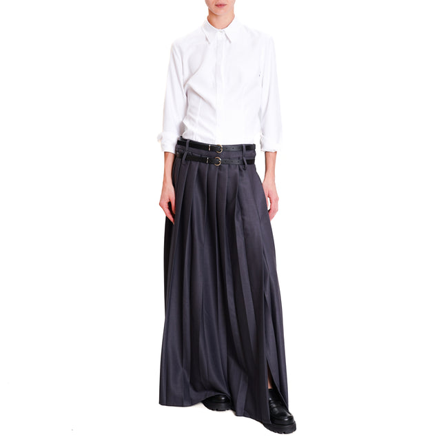 Tension in-Skirt pleated side slit - grey