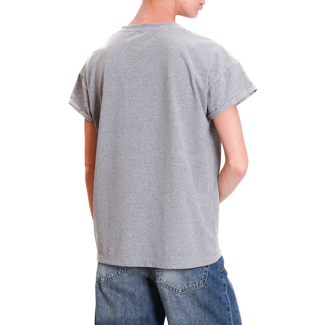 Tensione in-T-shirt con spille - grigio