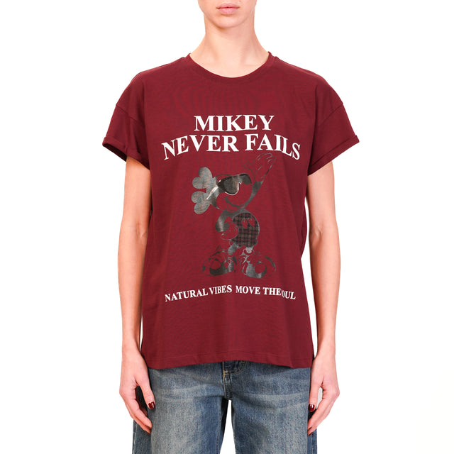 Tensione in-T-shirt MIKEY NEVER FAILS - Bordeaux