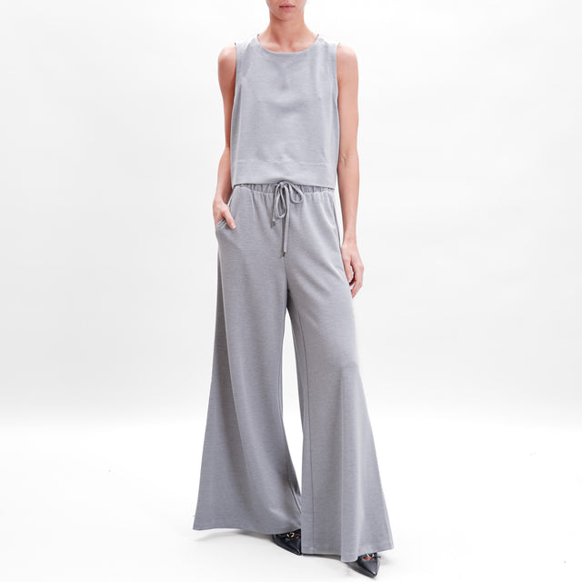 Tensione in-Pantalone punto milano con coulisse - grigio