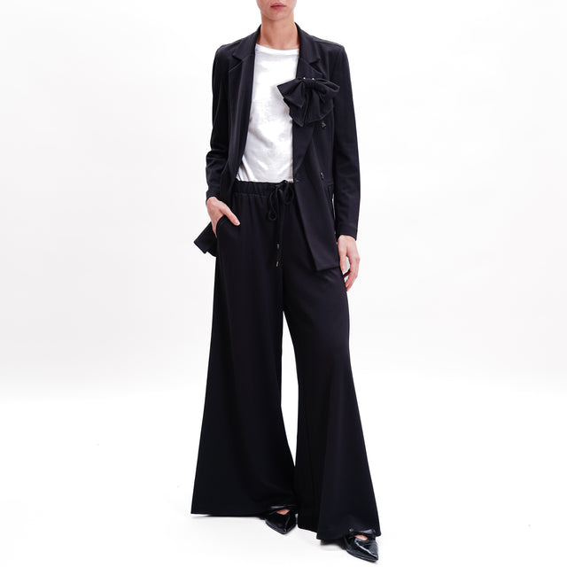 Tensione in-Pantalone punto milano con coulisse - nero