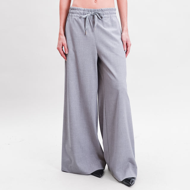 Tensione in-Pantalone palazzo con coulisse - grigio chiaro