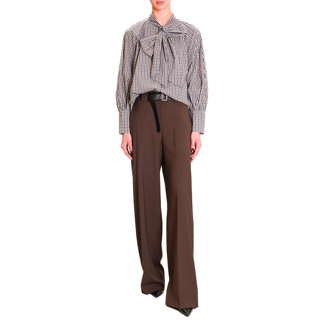 Tension in-Pantalone elastic back with belt - moro