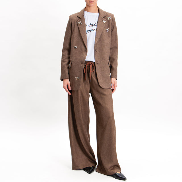 Tensione in-Pantalone con coulisse - moro