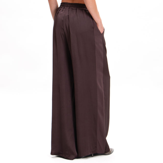 Tensione in-Pantalone in satin elastico in vita - mosto