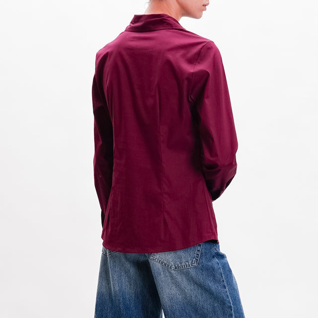 Tension in-Shirt cotton slim fit - Bordeaux