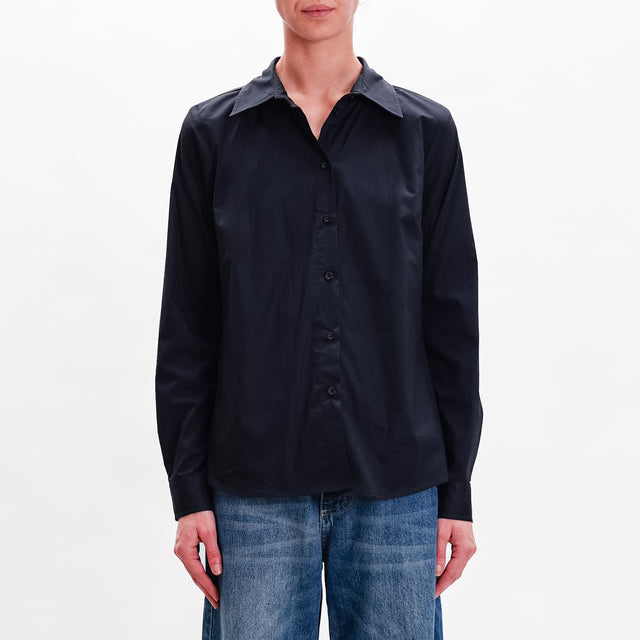 Tensione in-Camicia cotone slim fit - nero