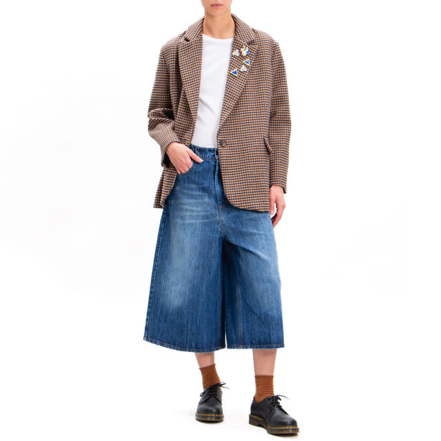 Tensione in-Bermuda wide leg fit - denim