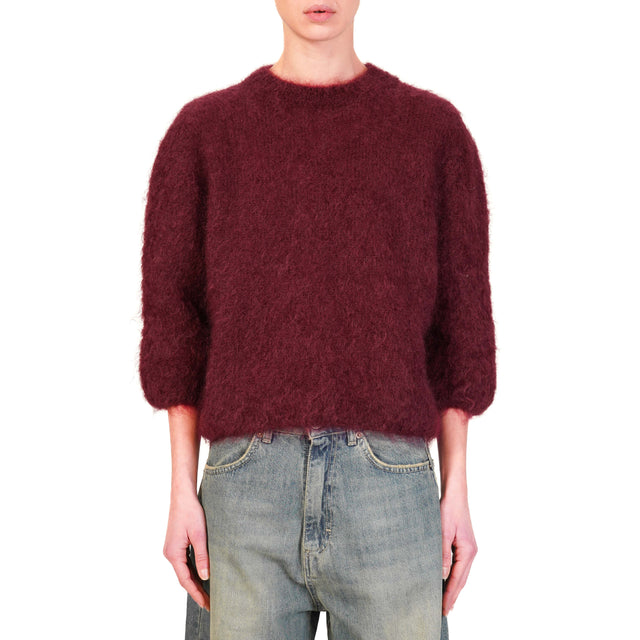 Tensione in-Maglia mohair - Bordeaux