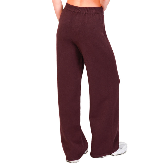 Tensione in-Pantalone in maglia con elastico - Bordeaux