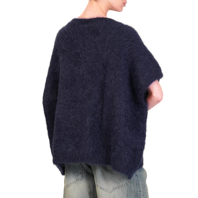 Tensione in-Maglia smanicata mohair - blu notte