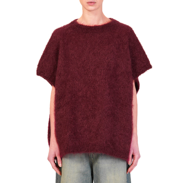 Tensione in-Maglia smanicata mohair - Bordeaux