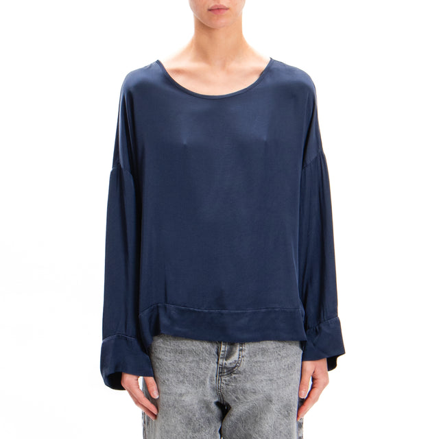 Tensione in-Blusa in satin - blu