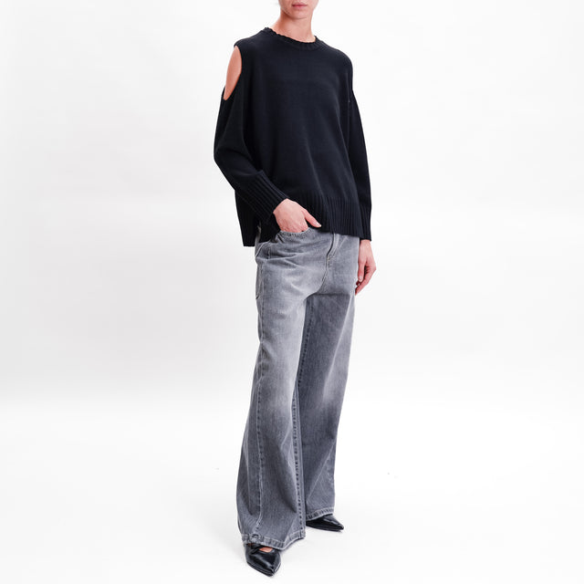 Tensione in-Jeans GIUSI wide leg - grigio