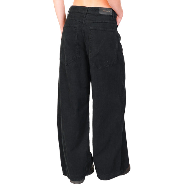 Tensione in-Pantalone GIUSI velluto superpocket - nero