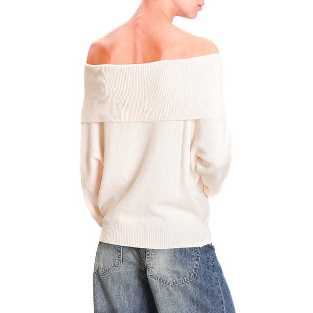 Tension in-Shiffer neck sweater - butter