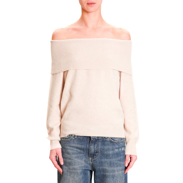 Tension in-Shiffer Neck Sweater - Candy Pink