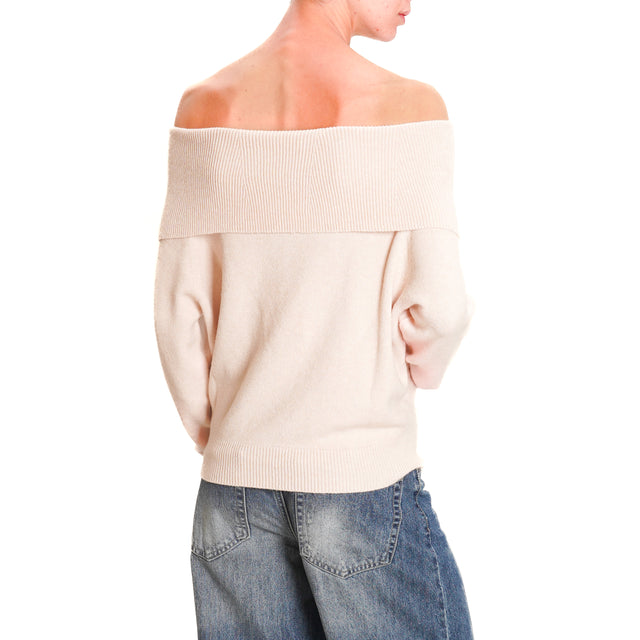 Tension in-Shiffer Neck Sweater - Candy Pink