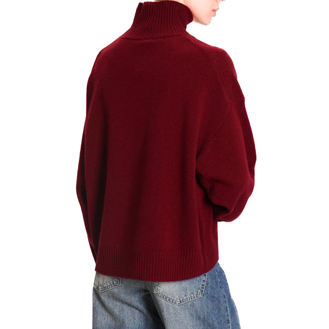 Tension in-Maglia box double thread 100% SOFT WOOL - Bordeaux