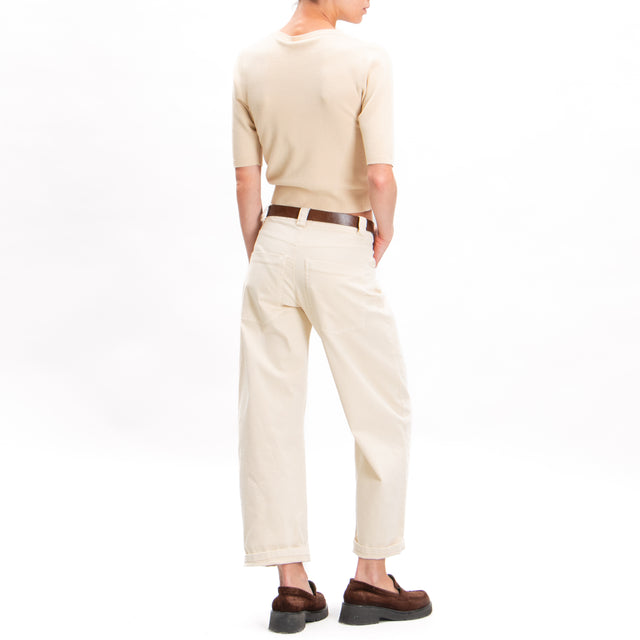 Tensione in-Pantalone carrot con cintura - burro