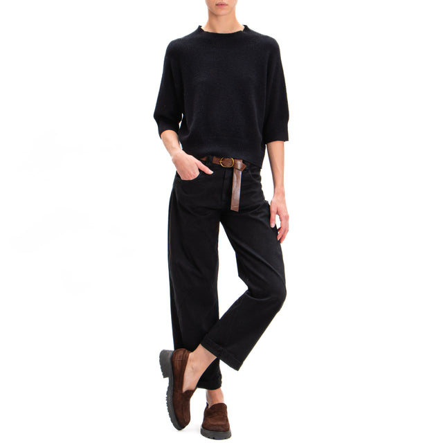 In-Pantalone carrot tension with belt - black