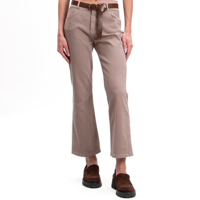 Tension in-Trumpet pants with belt - dove gray