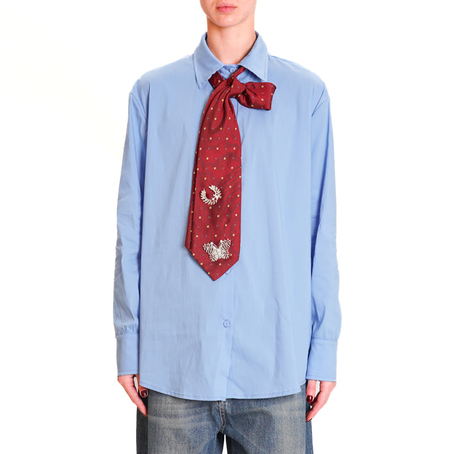 Tension in-Shirt with tie pin detail - light blue/india