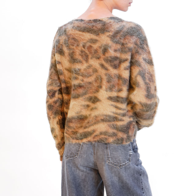 Tensione in-Maglia mohair fantasia animalier - sughero