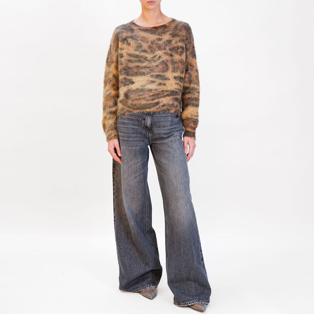 Tensione in-Maglia mohair fantasia animalier - sughero