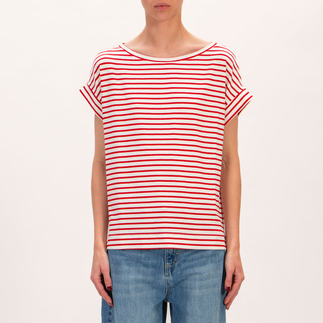 Vicolo-T-shirt a righe in jersey - bianco/rosso