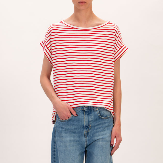Vicolo-T-shirt a righe in jersey - bianco/rosso