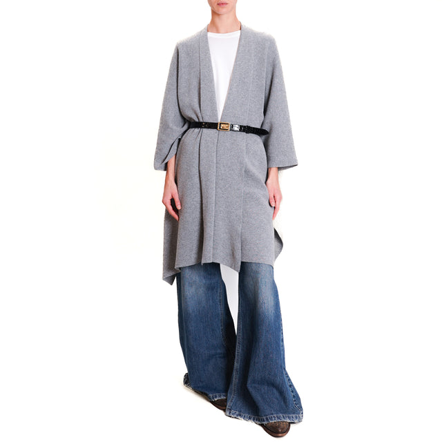 Alley-Knitted Cape - Grey