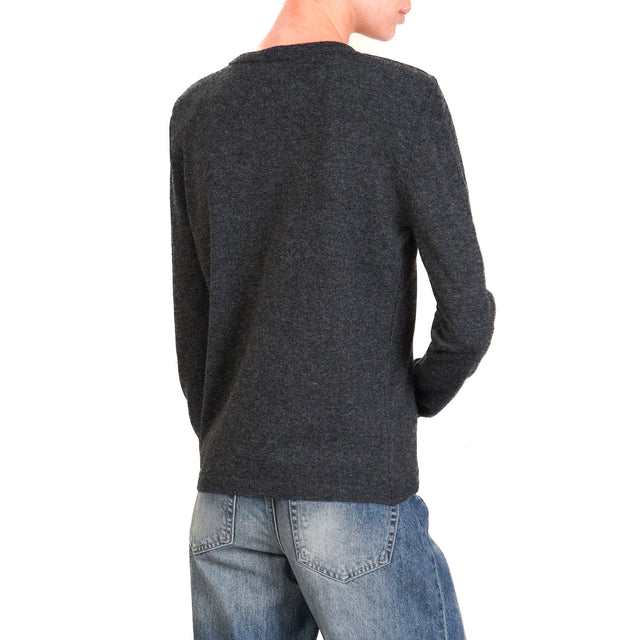 Vicolo-Maglia con spalline misto cashmere - antracite