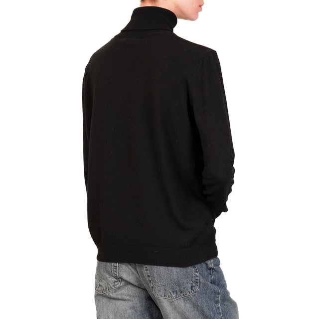 Vicolo-Maglia collo alto misto cashmere - nero