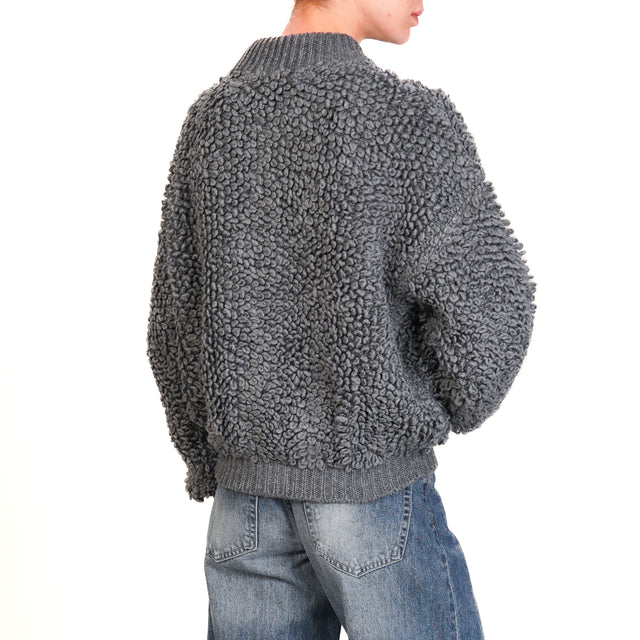 Vicolo-Bomber bouclé misto alpaca - grigio