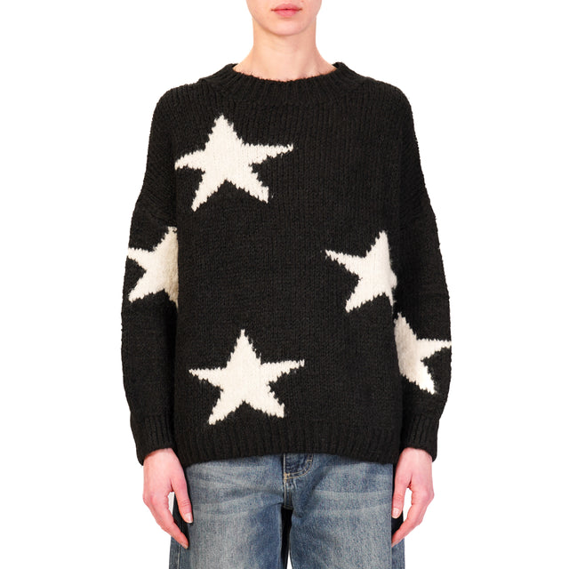 Vicolo-Maglia stars mohair - black/milk