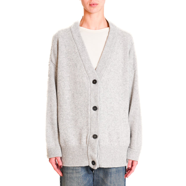 Vicolo-Cardigan over cashmere blend - pearl