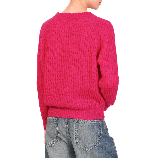 Vicolo-Maglia mohair a coste - fucsia