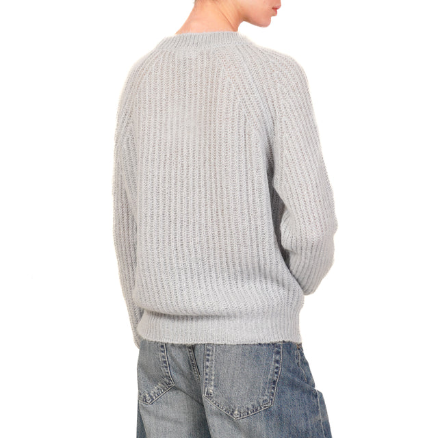 Vicolo-Maglia mohair a coste - polvere