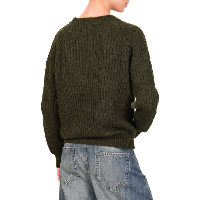 Vicolo-Maglia mohair a coste - militare