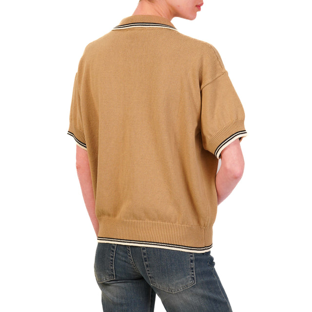 Vicolo-Maglia collo polo - camel/burro/nero