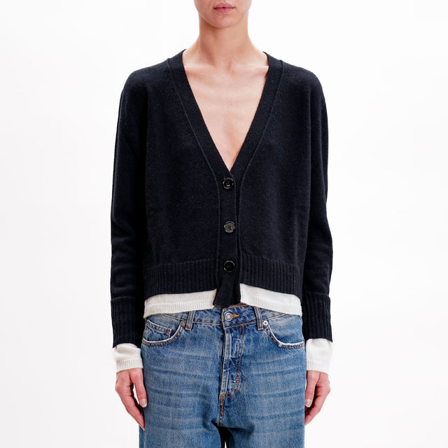 Vicolo-Cardigan cashmere blend - black/butter