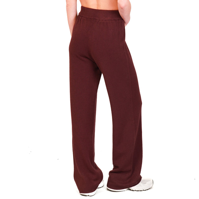 Vicolo-Completo maglia oversize + pantalone - Bordeaux